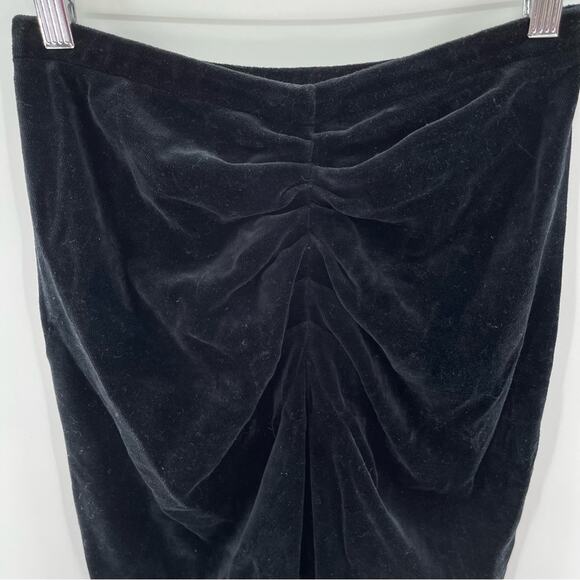 Revolve IRO Woman Astro Ruched Preppy Whimsygoth Sexy Velvet Skirt Black Size M - Picture 5 of 16